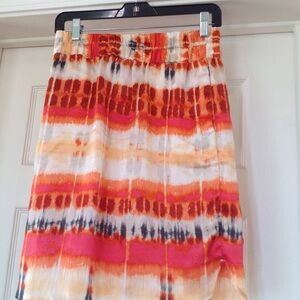 Banana Republic silk Orange and Pink Mini Skirt
